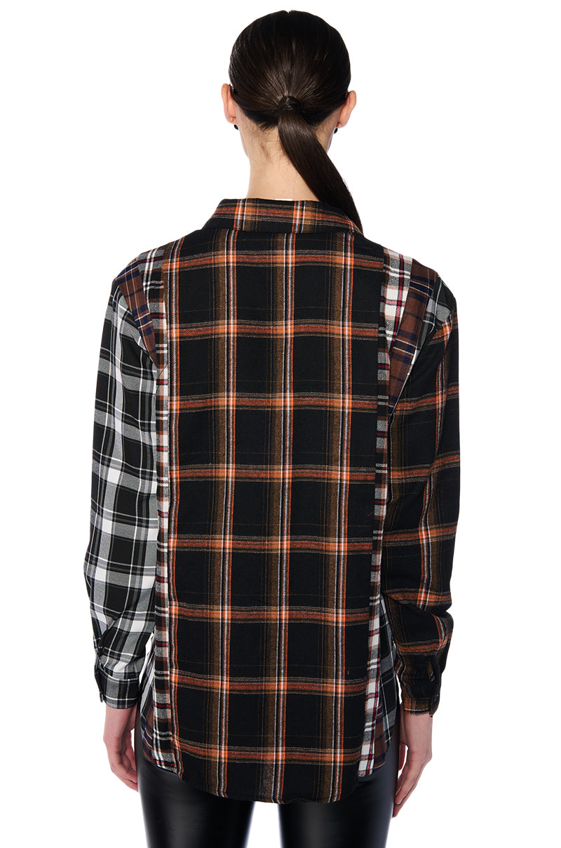 PLAID ROMANCE BUTTON DOWN SHIRT