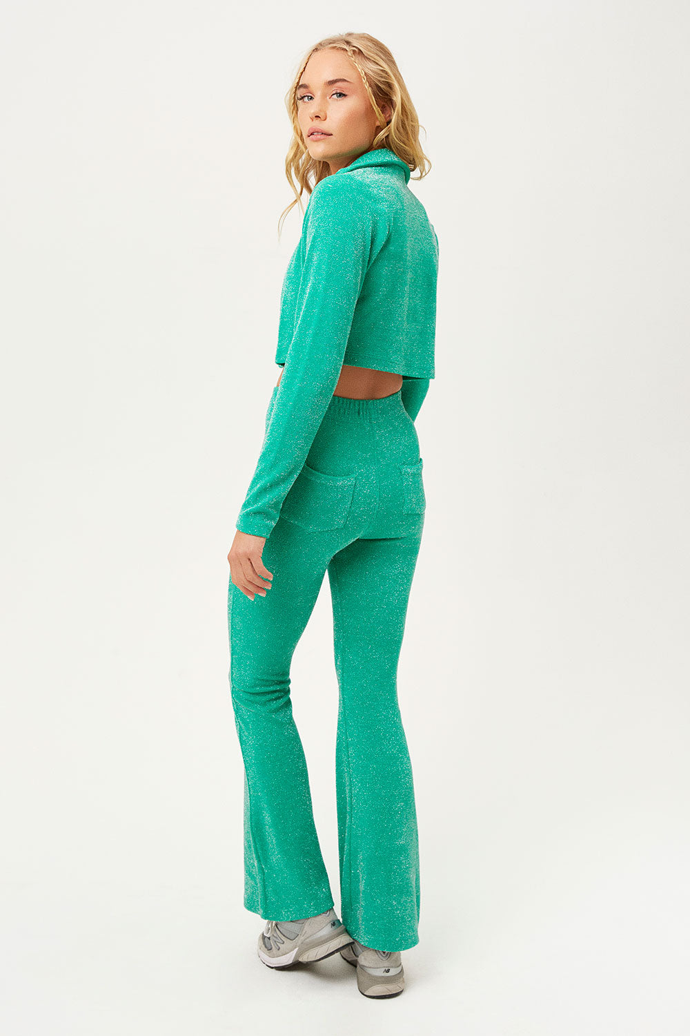 Josephine Cardi Crop Top - Mistletoe Green