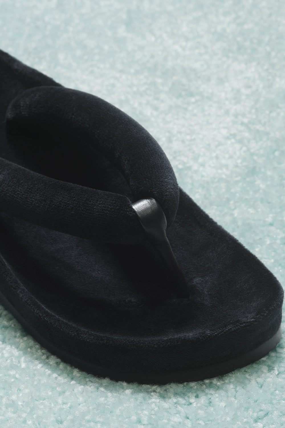 Puffer Padded Flip Flop - Black