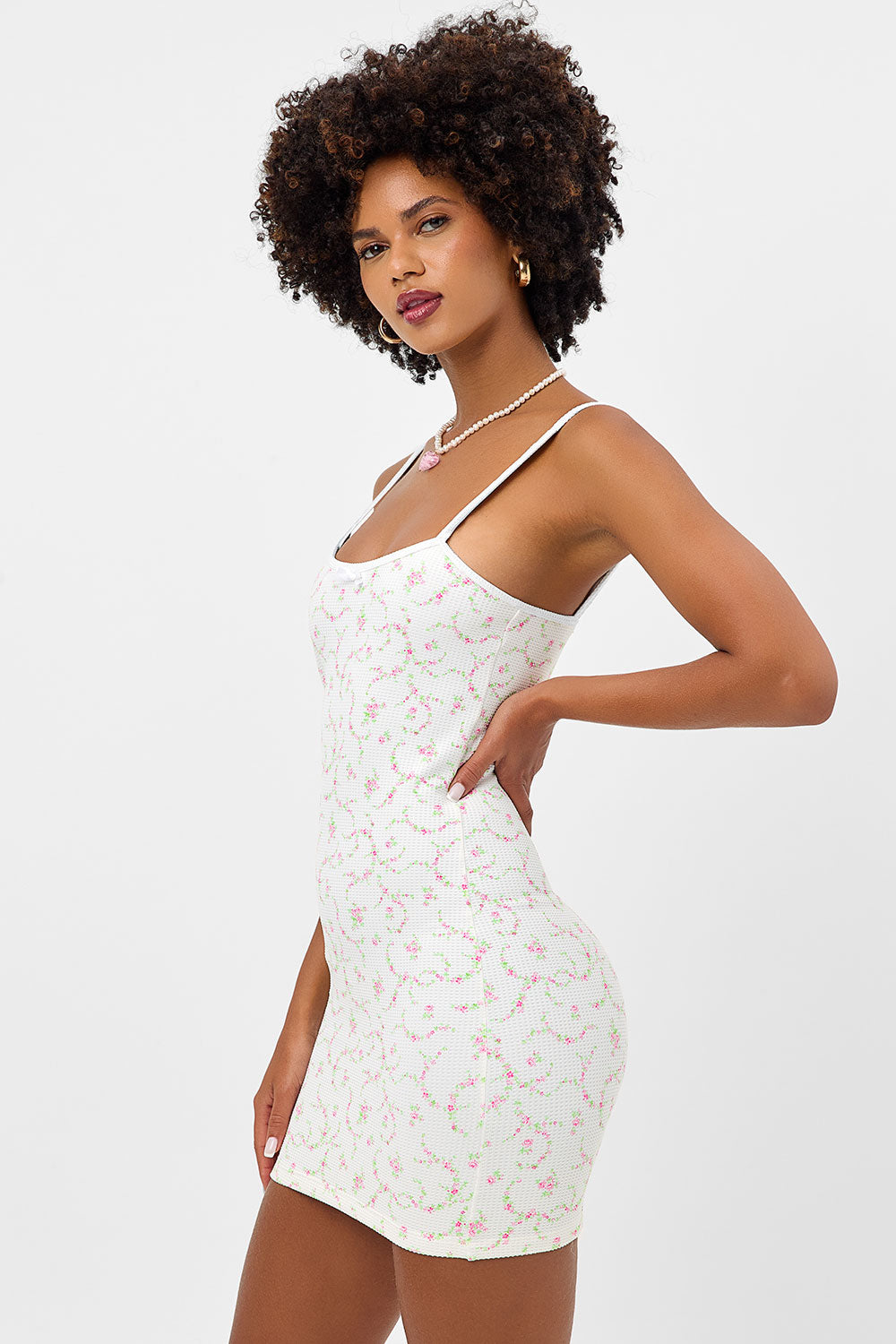 Gwen Waffle Mini Dress - Day Lily