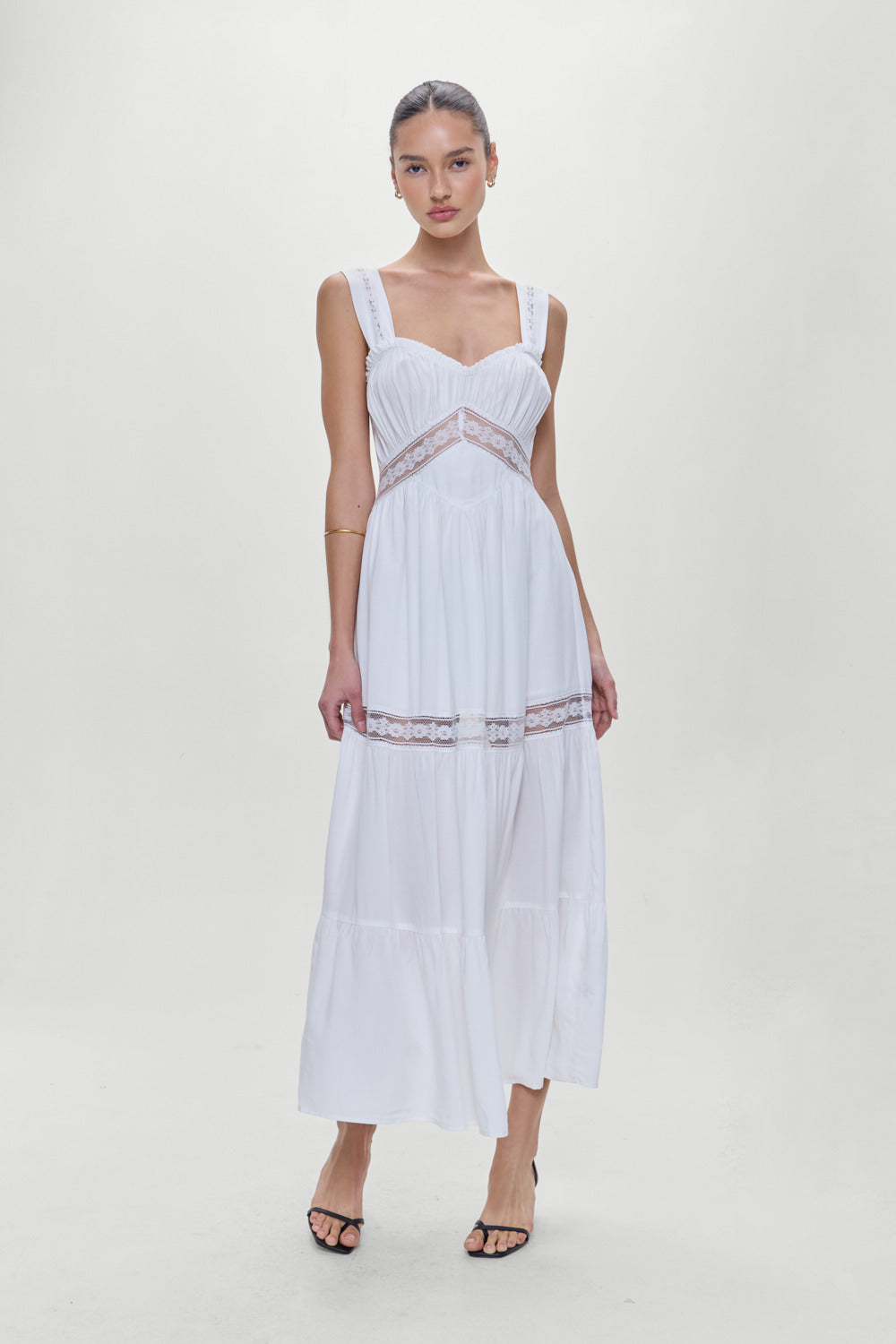 Eden Ruffle Maxi Dress - White