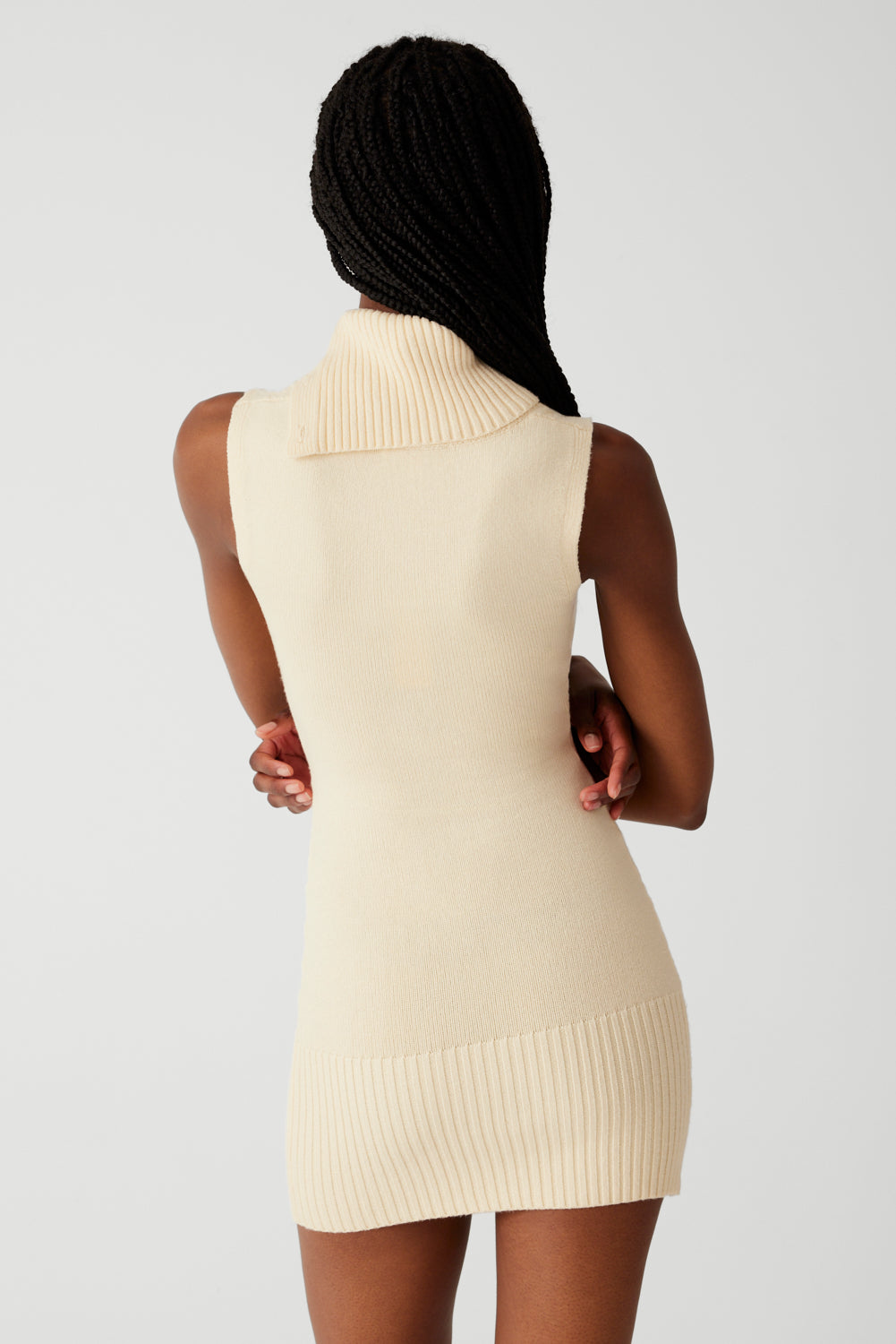 Storm Cable Cloud Knit Mini Dress - French Vanilla