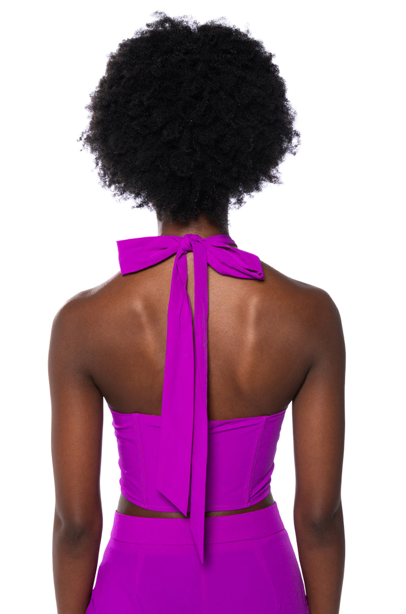 VIOLET CUT OUT HALTER TOP