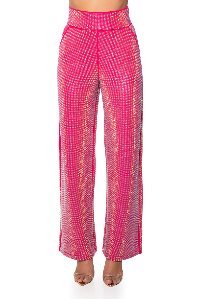 CENTER OF ATTENTION RHINESTONE PANT IN PINK