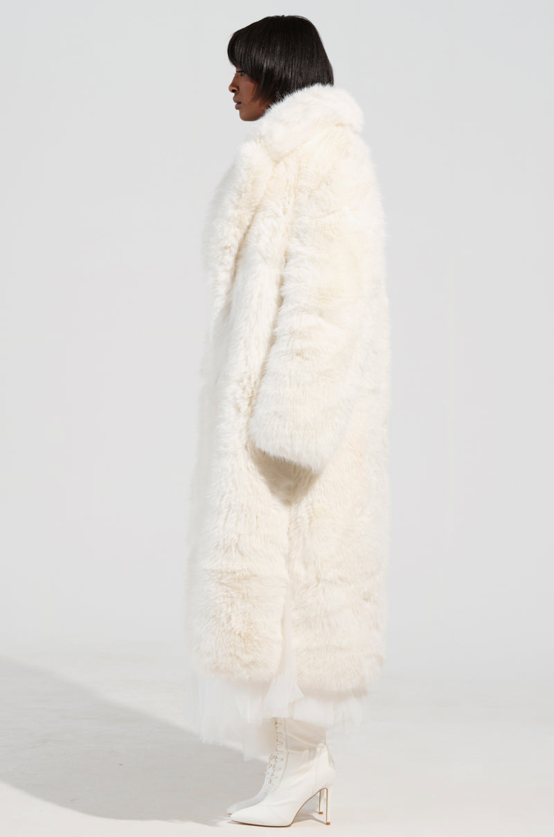 BCARDI LONG LUXE FAUX FUR TRENCH