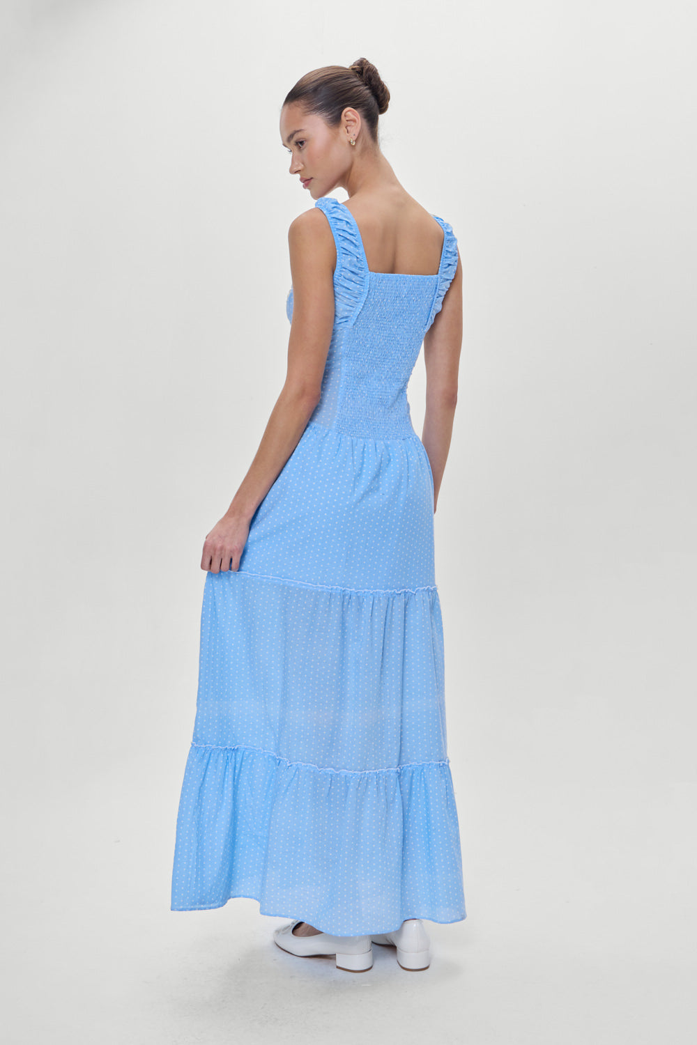 Christabelle Polka Dot Maxi Dress - Raindrop