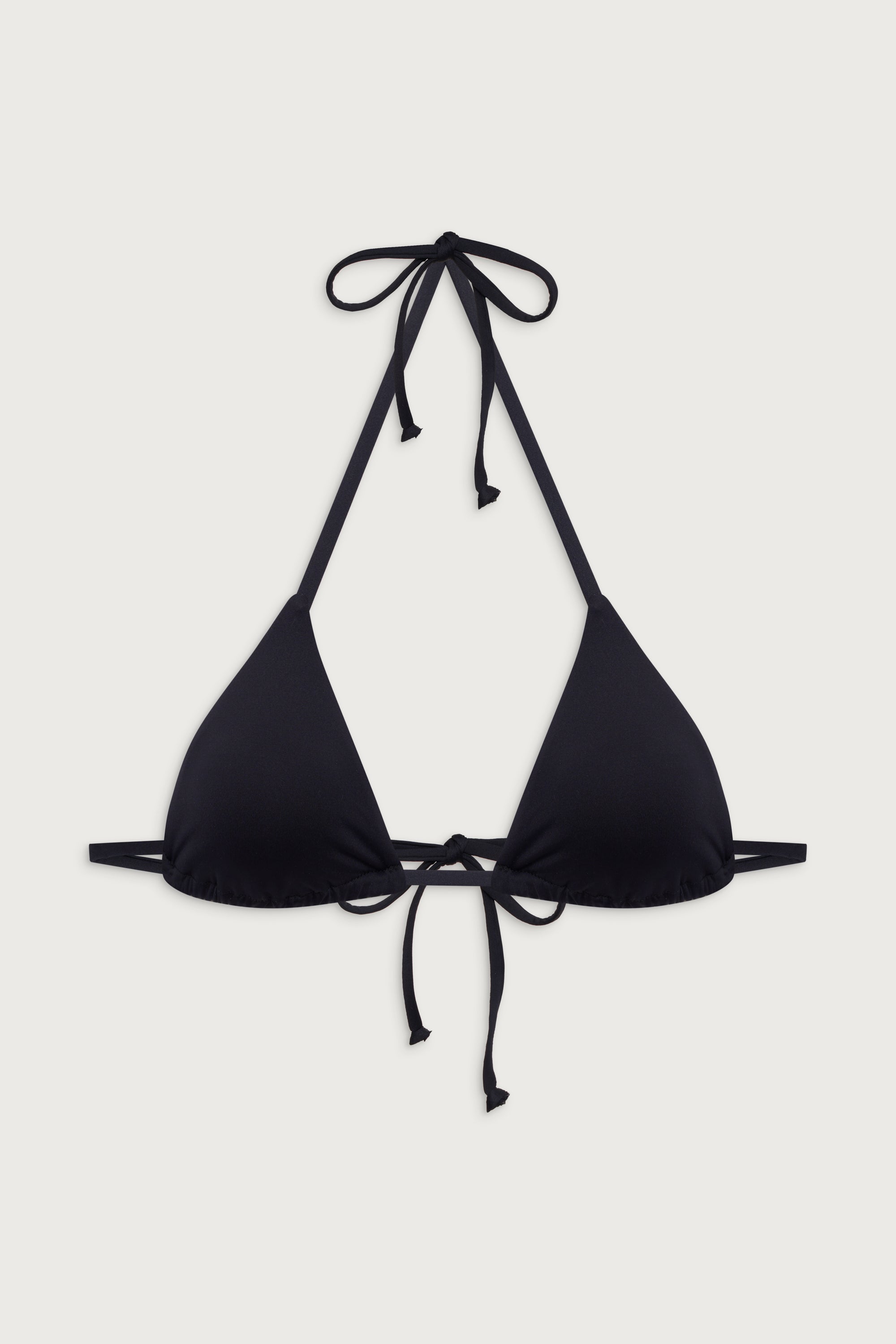 Nick String Triangle Bikini Top - Black