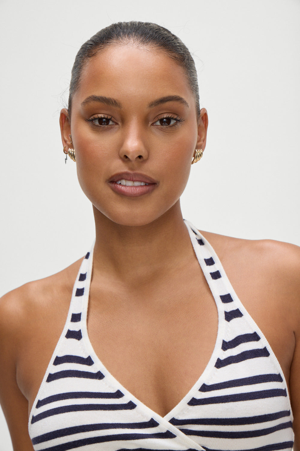 Dylan Knit Halter Top - Starlit Stripe