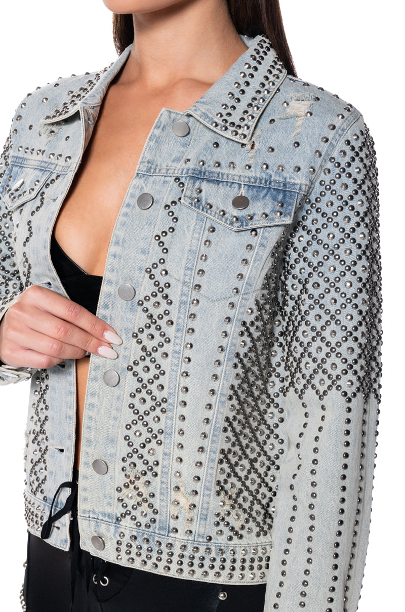 HEMATITE STUDDED DENIM JACKET