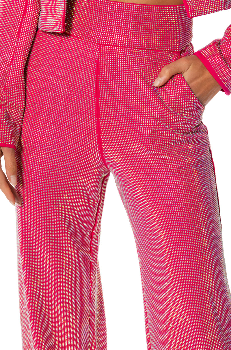 CENTER OF ATTENTION RHINESTONE PANT IN PINK