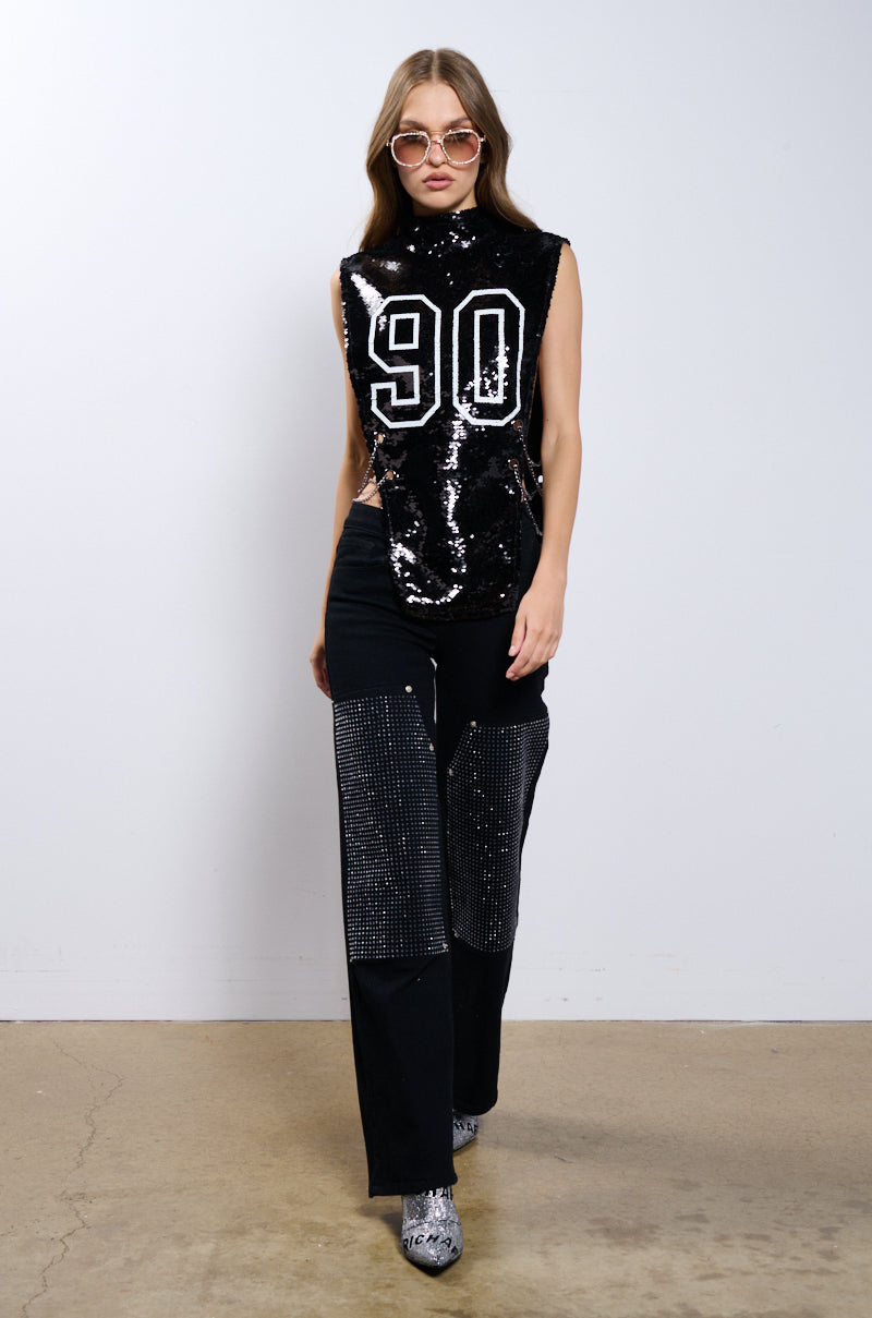 PLAYER 90 SLEEVELESS SEQUIN JERSEY