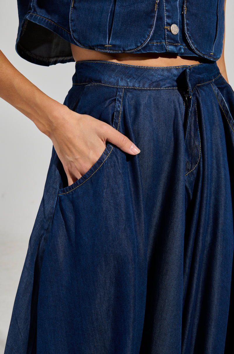 CARRIE ULTRA WIDE LEG DENIM TROUSER