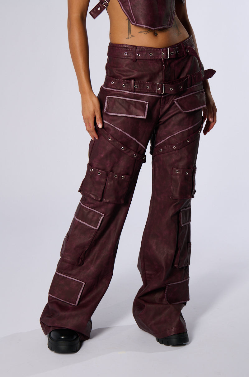 DESERT VIBE CARGO PANT IN BURGUNDY