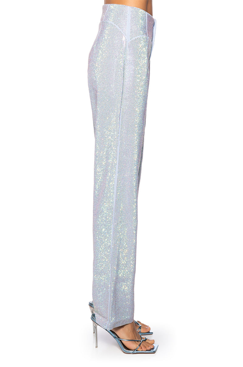 POP STAR FITTED RHINESTONE TROUSERS