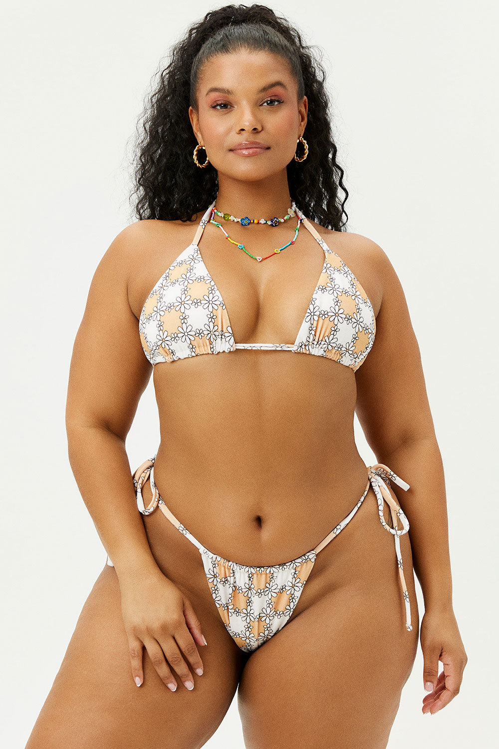 Tia Terry Triangle Bikini Top - Nude Daisy