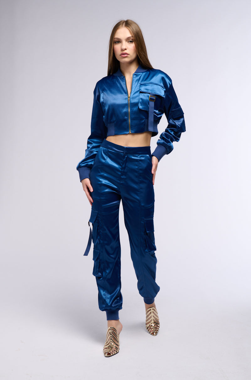 FOR THE THRILL OF IT SATIN BOMBER