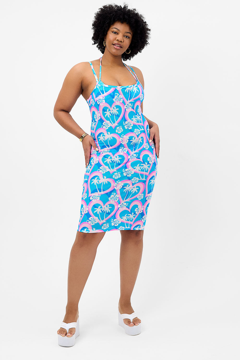 Quinn Mesh Midi Dress - Tropic Love