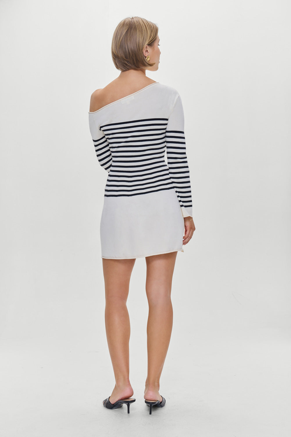 Boardwalk Off Shoulder Mini Dress - Ivory