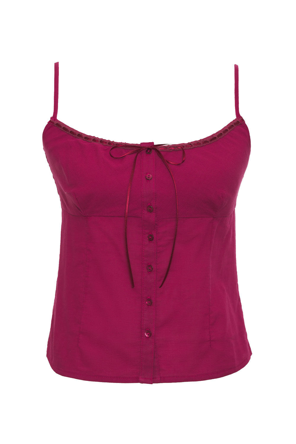 Evangelina Button Up Tank - Bordeaux