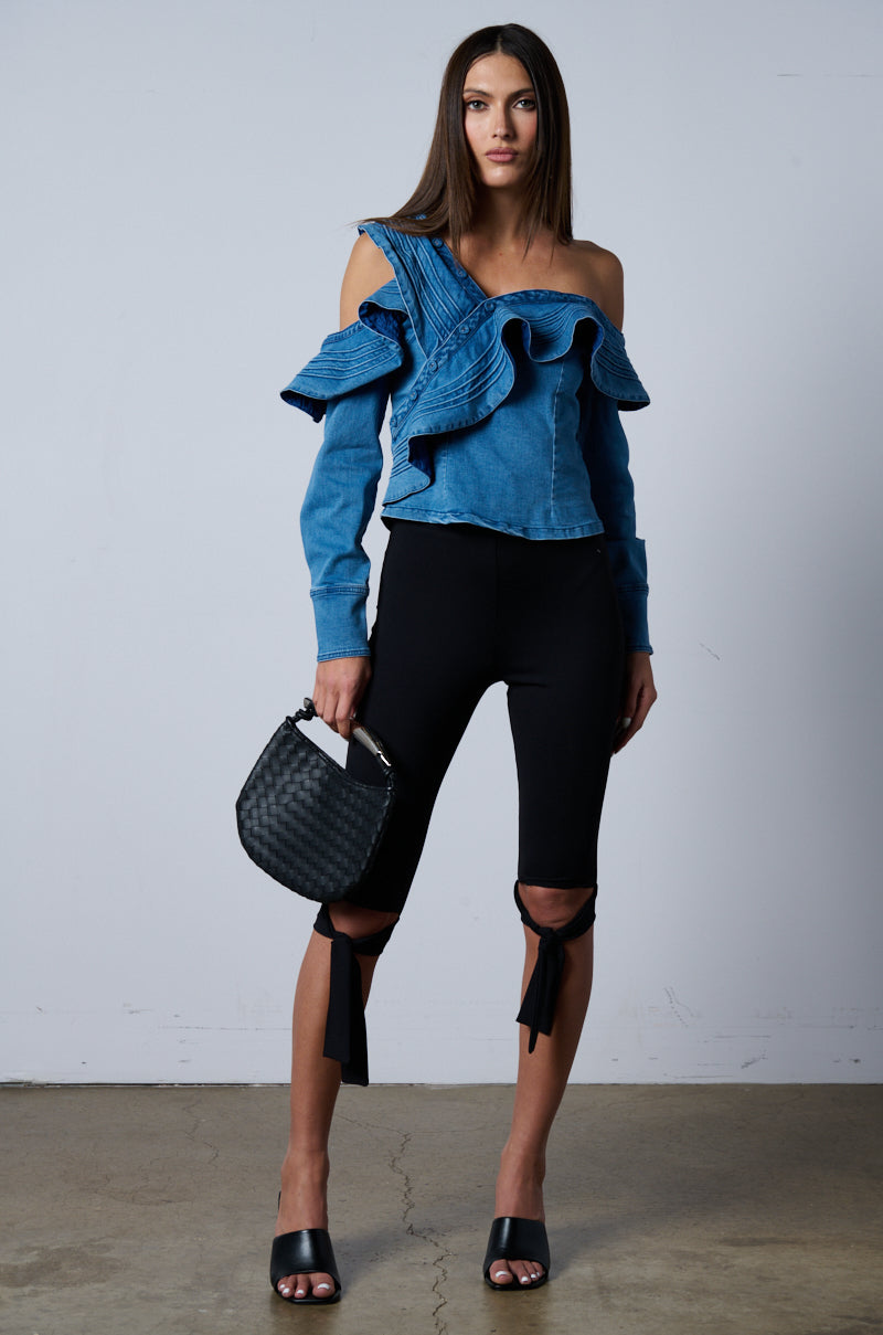 PRETTY GIRL PROBLEMS DENIM BLOUSE