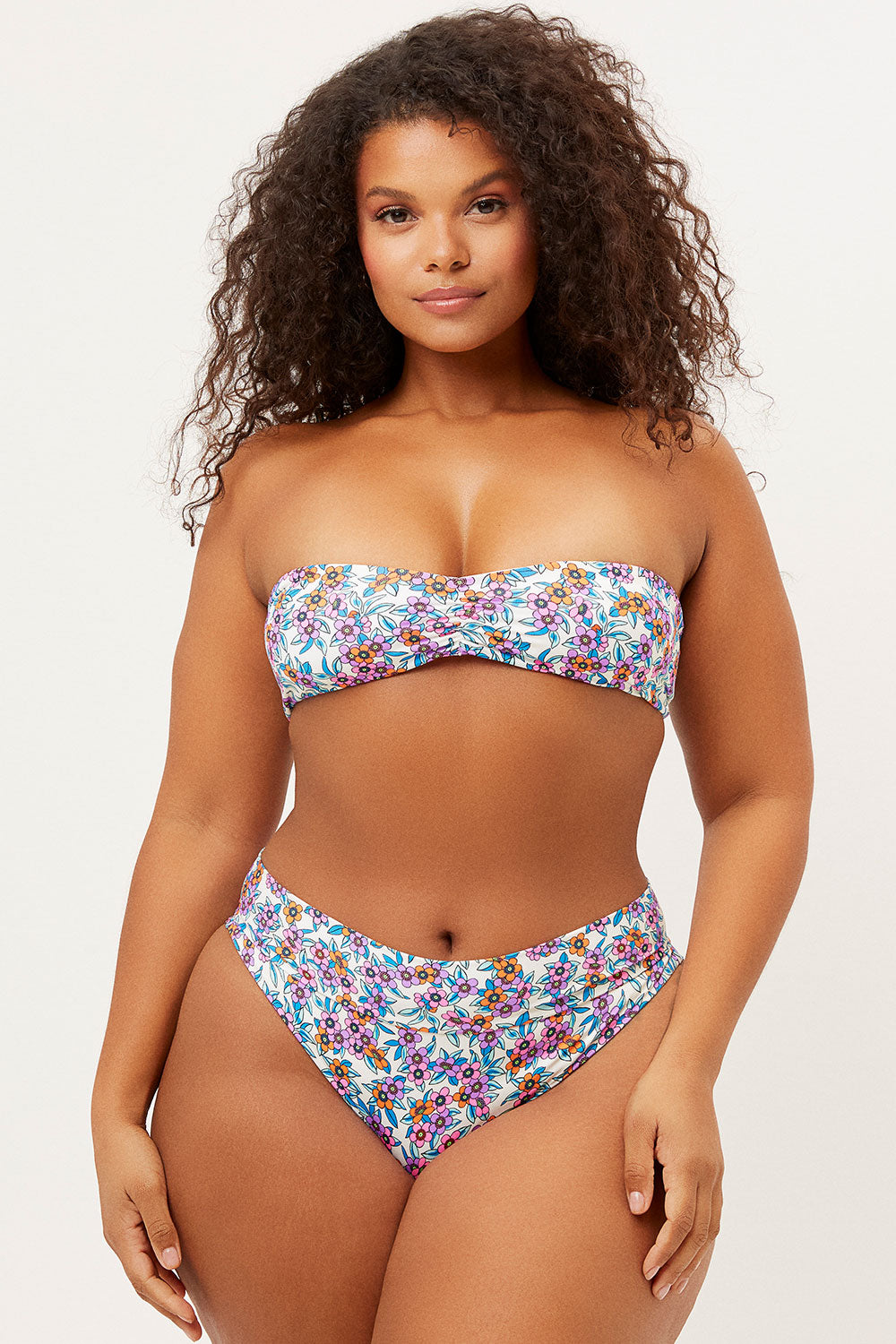 Jeanette Bandeau Strapless Bikini Top - Flower Farm