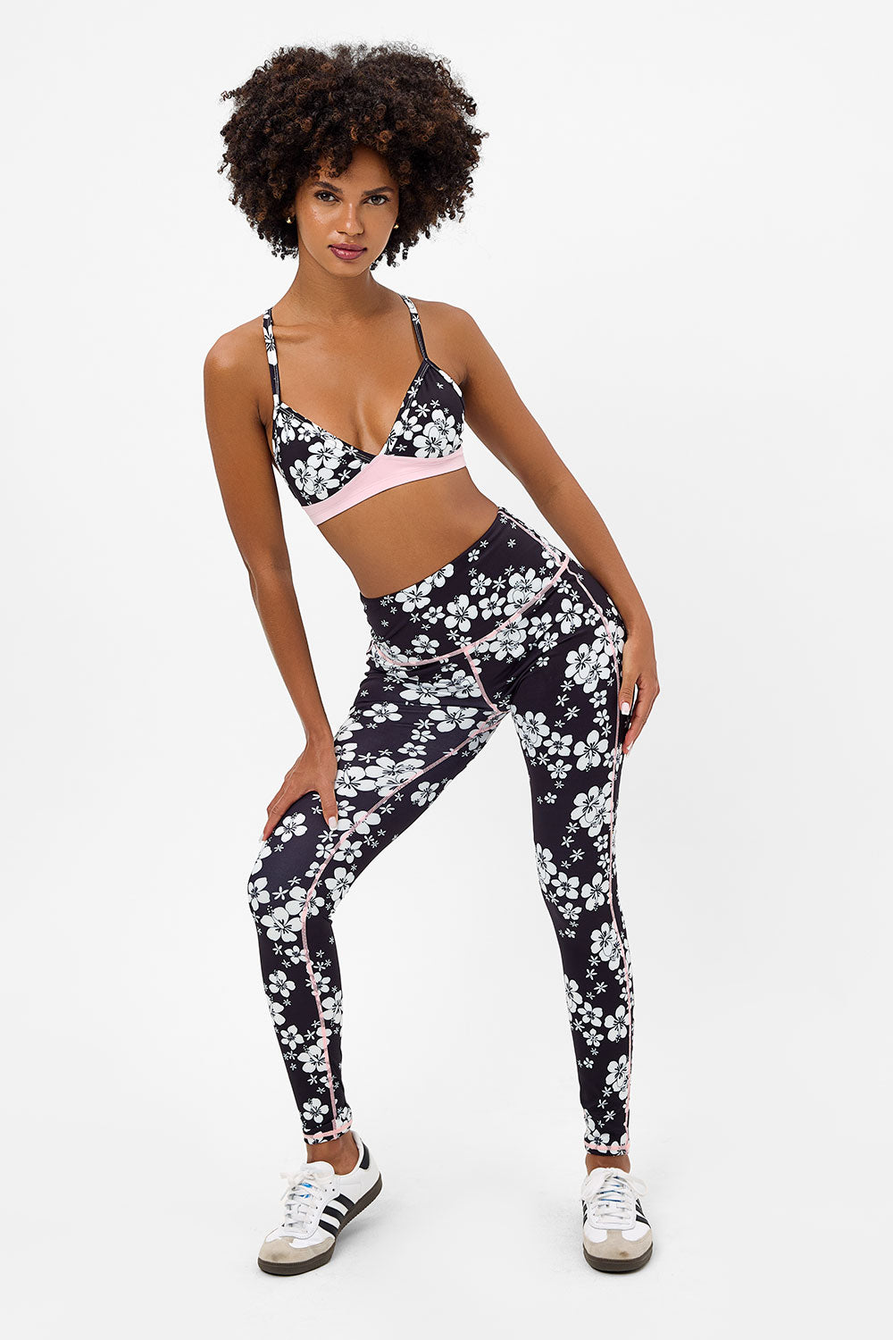 Lively High Waist Floral Legging - Plush Plumeria