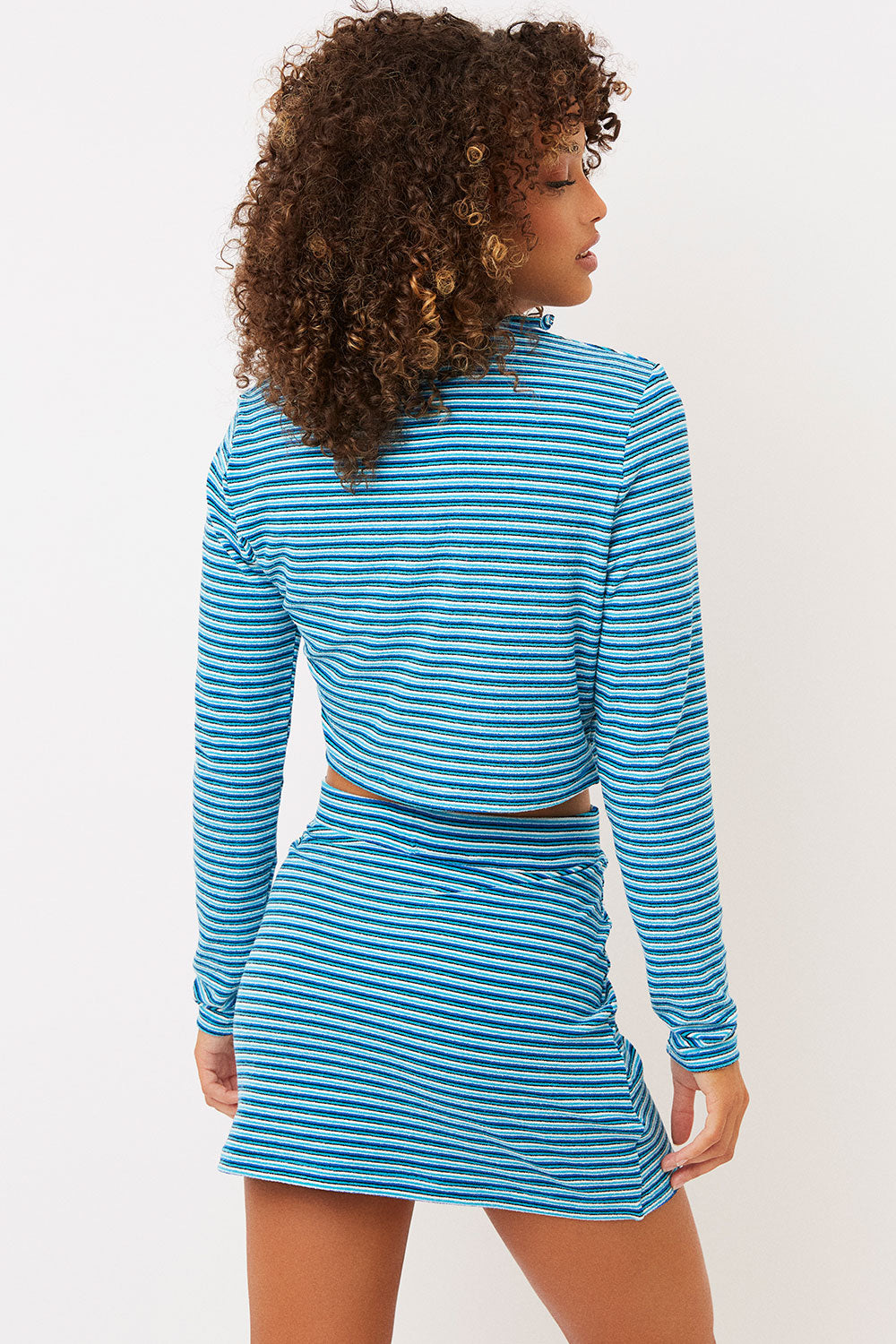 Windward Striped Terry Skirt - Positano Stripe