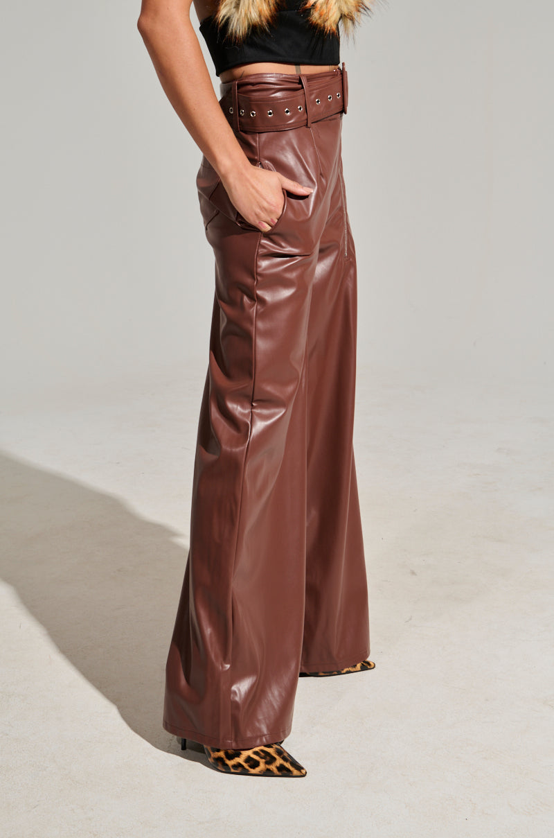 SHAINA FAUX LEATHER TROUSER