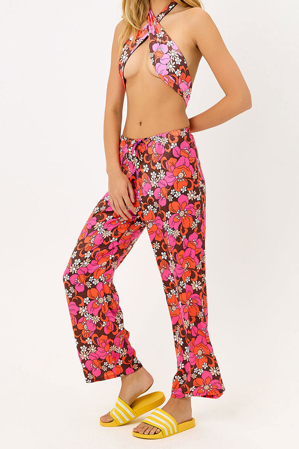 Michelle Low Rise Wide Leg Pants - Tropics