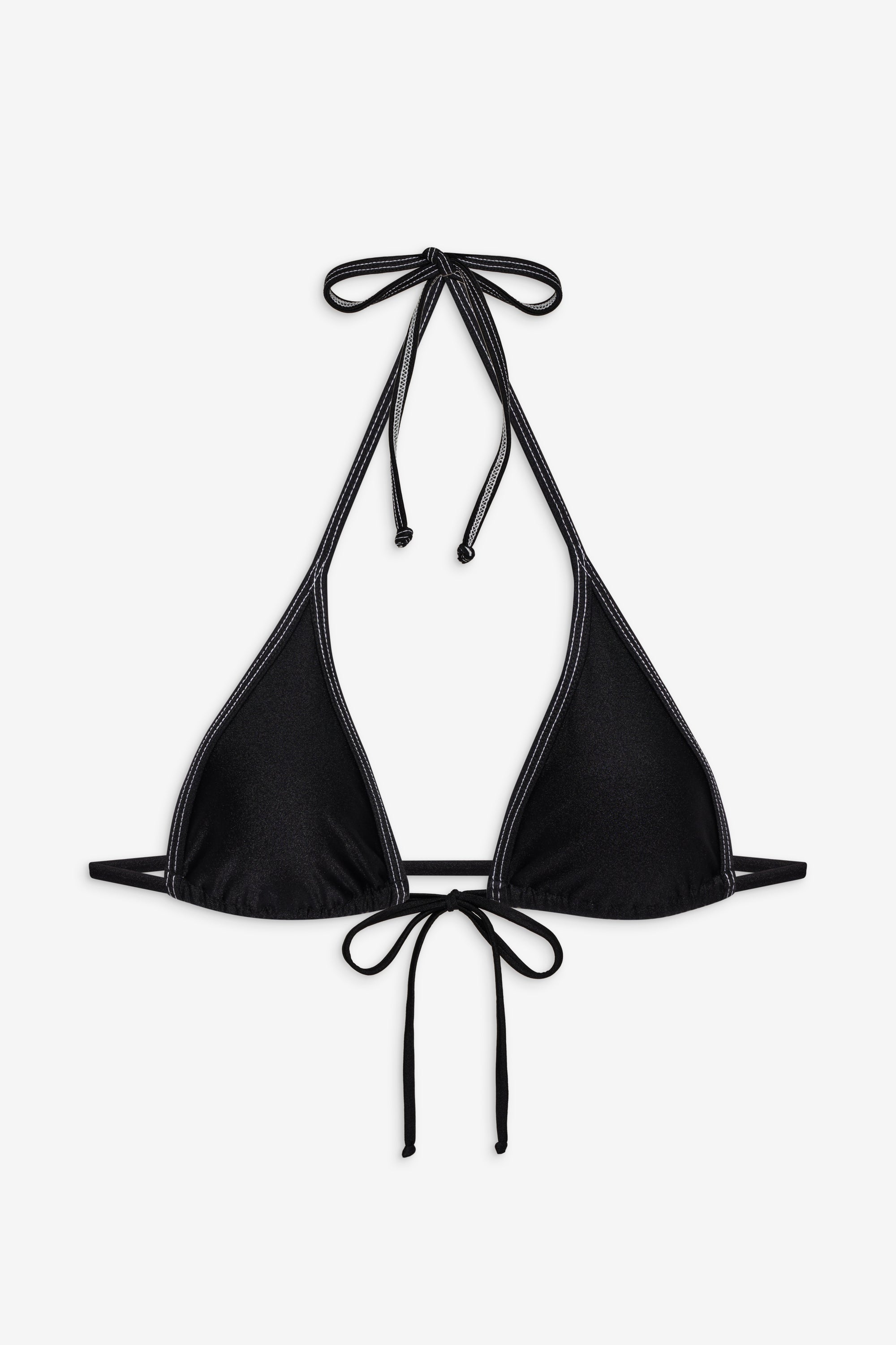 Paradise Shine Halter Bikini Top - Black Shine