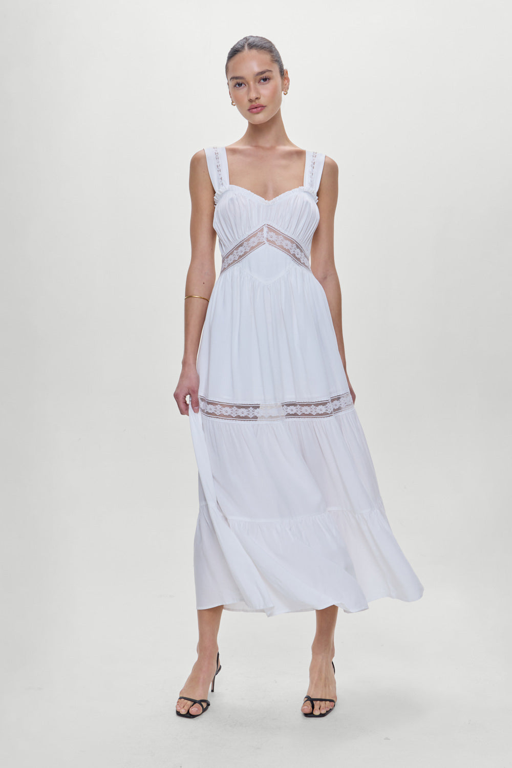 Eden Ruffle Maxi Dress - White