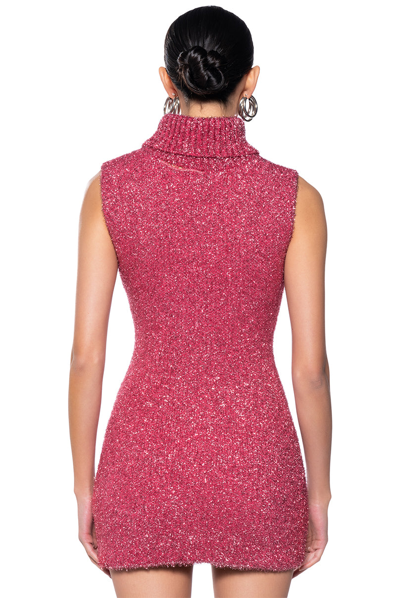 SPARK FOR LIFE KNIT GLITTER MINI DRESS