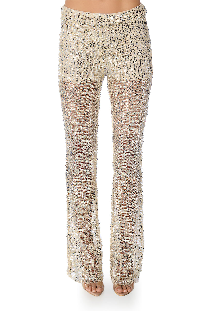 RIGHT DECISION SEQUIN STRAIGHT LEG PANT