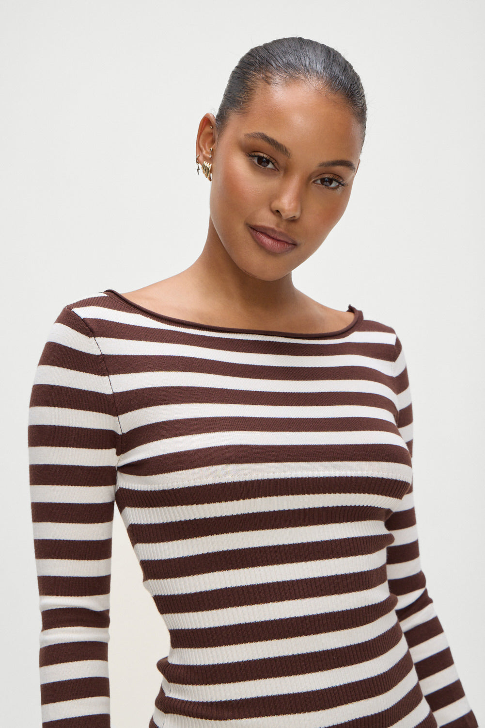 Luca Knit Mini Dress - Brown Sugar Stripe