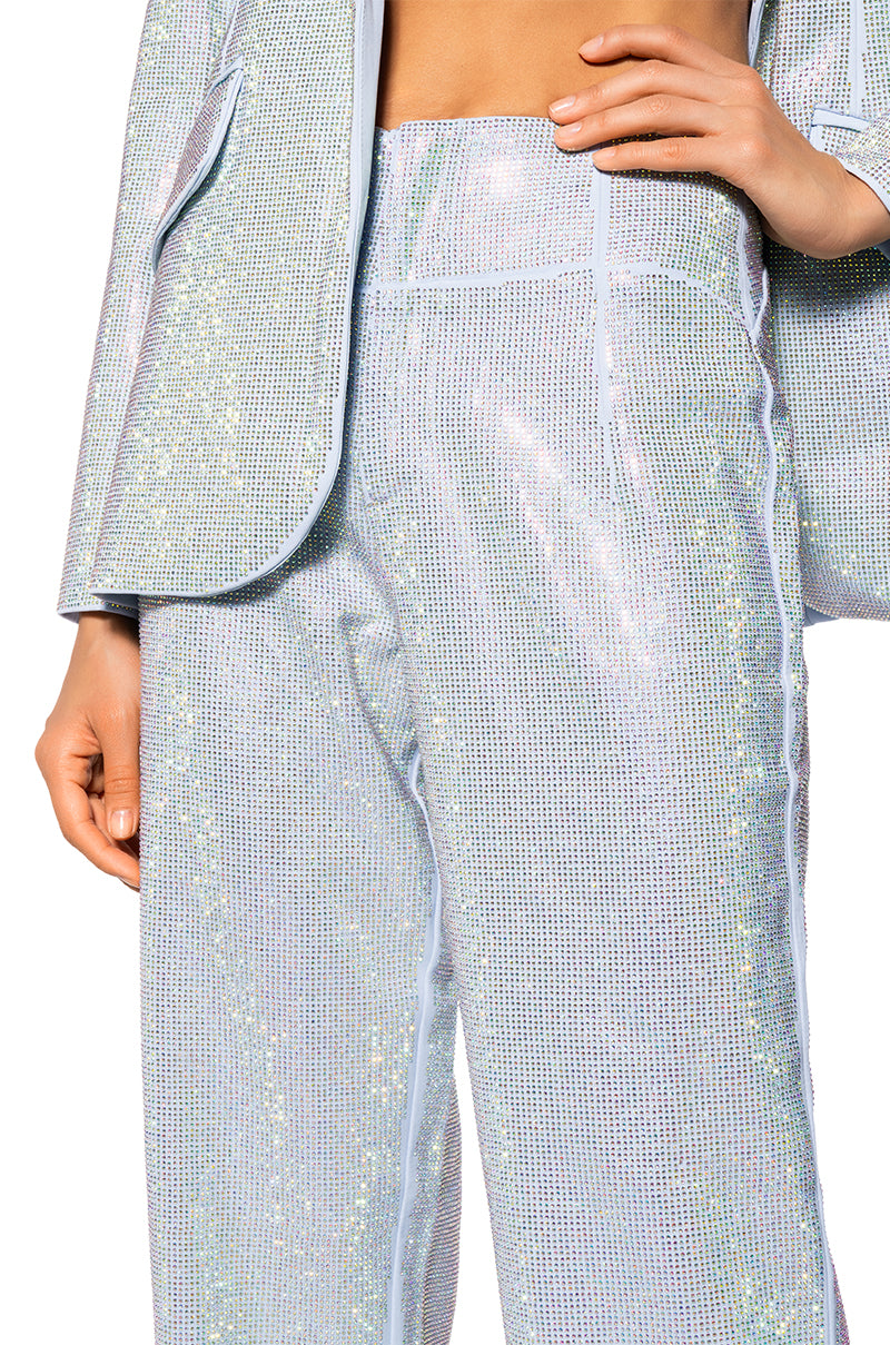 POP STAR FITTED RHINESTONE TROUSERS