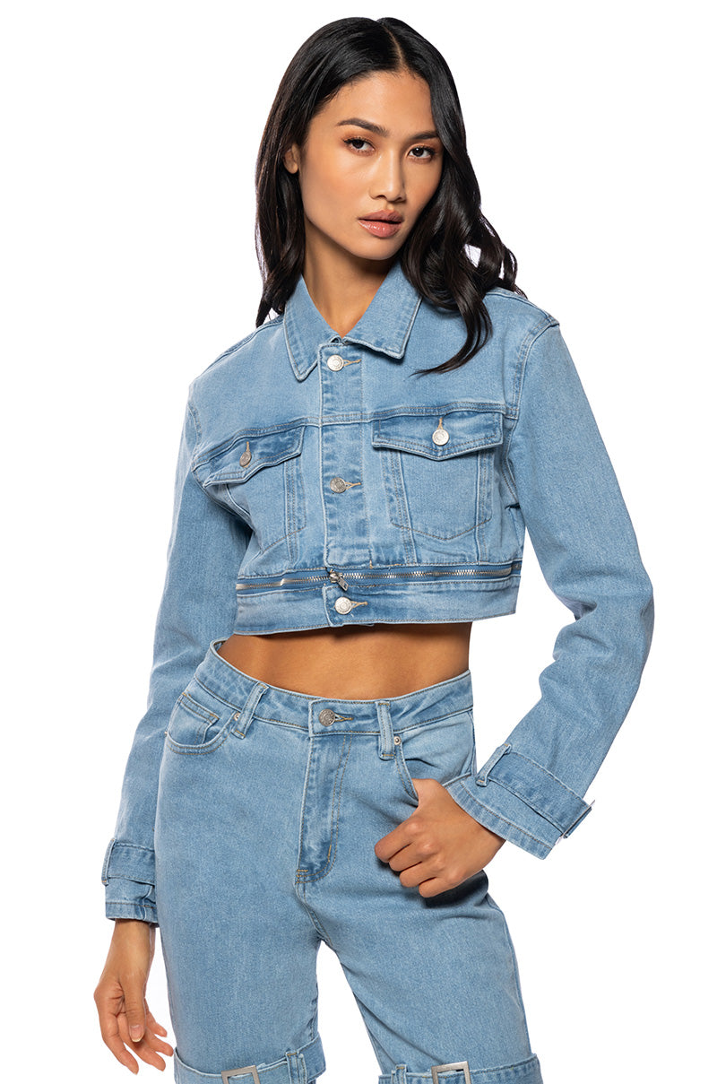 BUCKLE UP DENIM JACKET