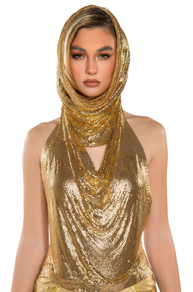 IN MY MIND HOODED CHAINMAIL TOP