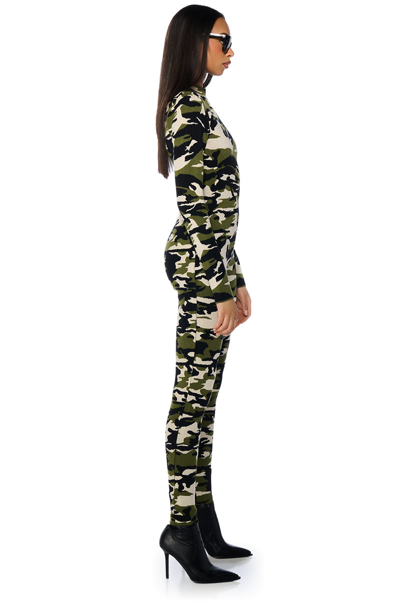 REMI CAMO KNIT JUMPSUIT