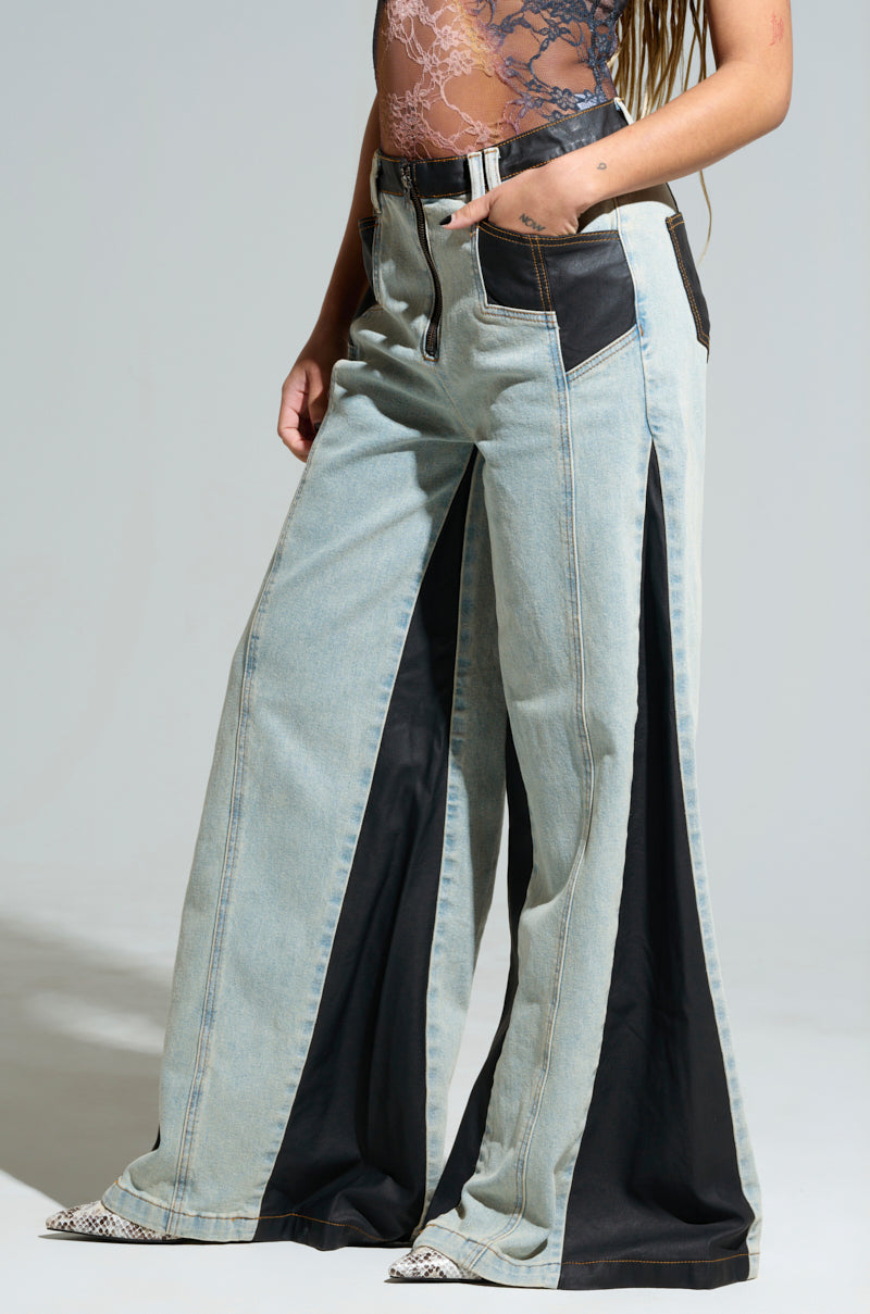 WILL COLORBLOCK WIDE LEG JEAN