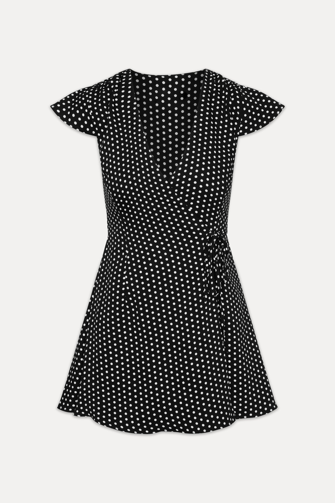 Lucy Wrap Mini Dress - Classic Polka Dot