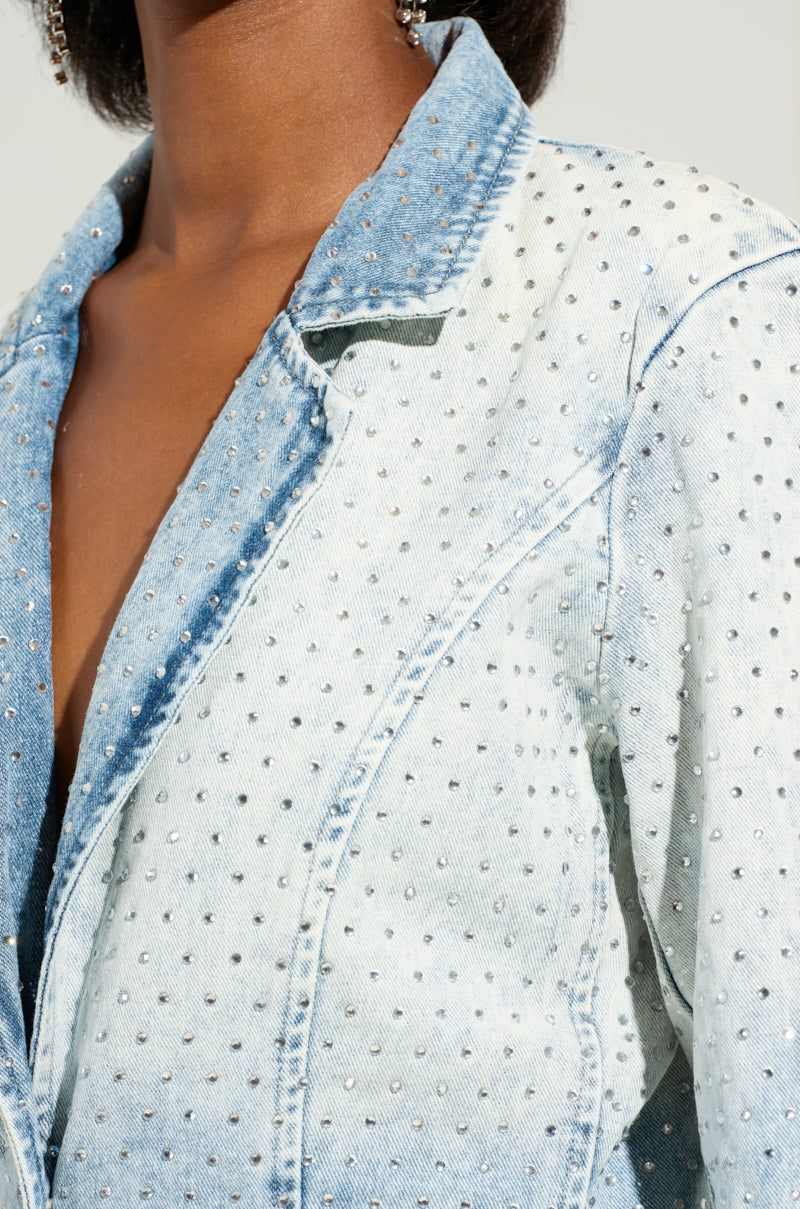 ELECTRIC EMBELLISHED DENIM BLAZER