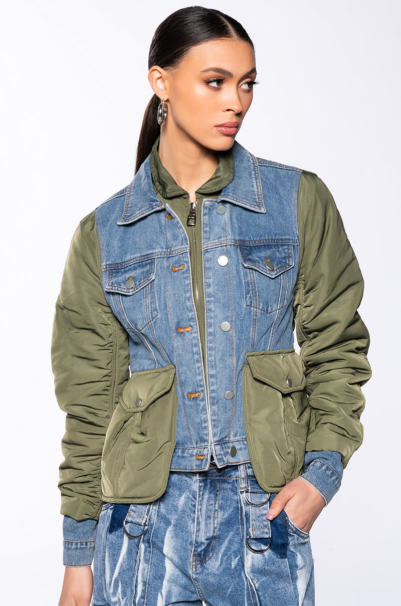 NYLON DENIM JACKET