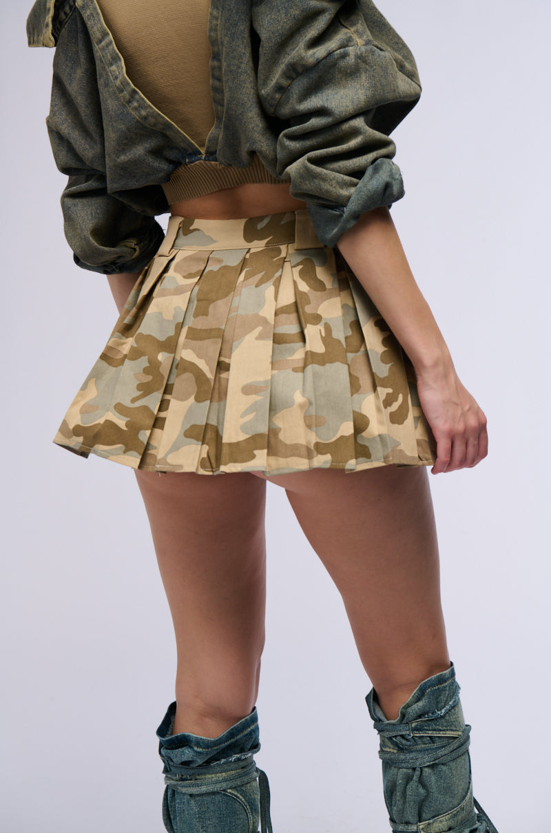 KAMI MINI SKIRT WITH SHORTS IN CAMO