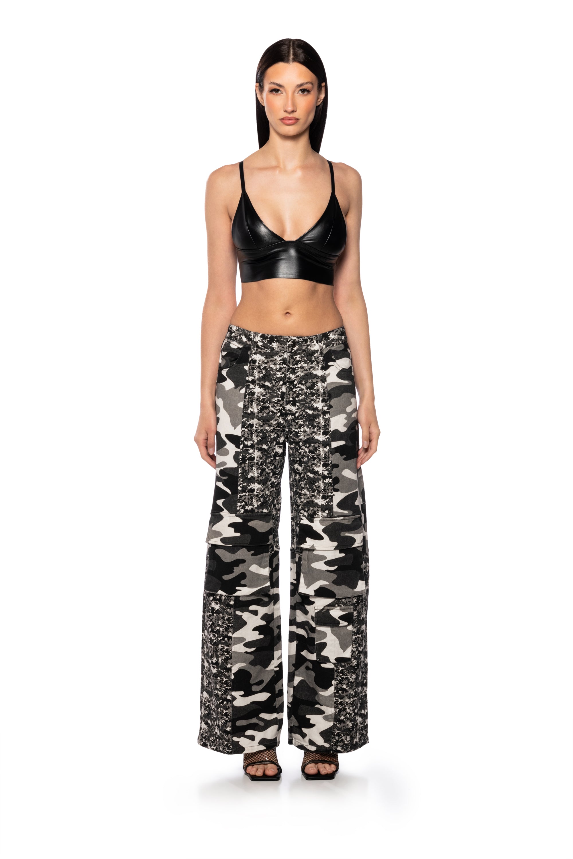 ITS A THANG FAUX LEATHER CROP TOP