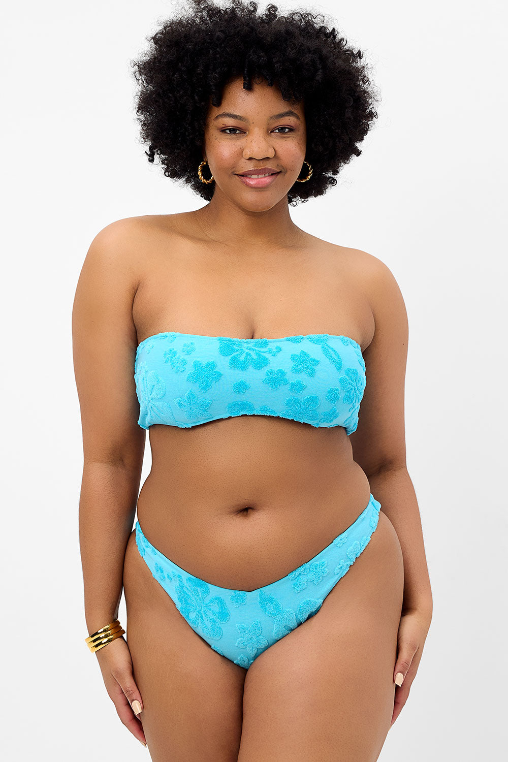 Jean Terry Bandeau Bikini Top - Blue Isle