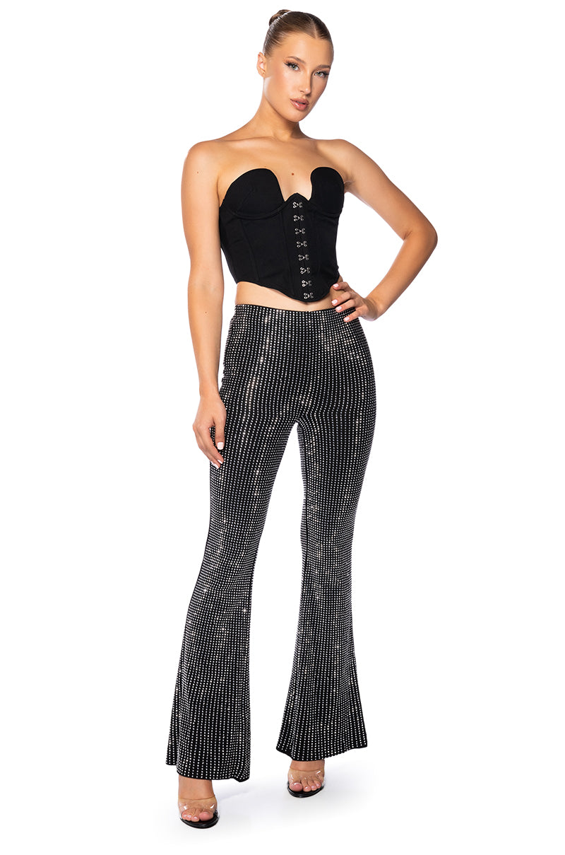 SHOW OUT RHINESTONE FLARE PANT