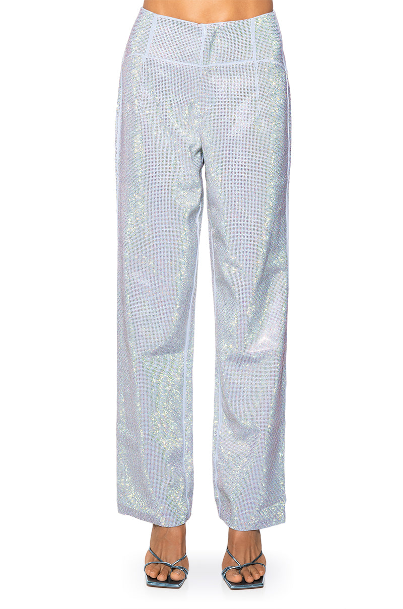 POP STAR FITTED RHINESTONE TROUSERS