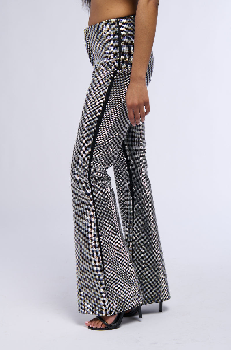 DIAMONDS DANCING FLARE LEG TROUSER IN BLACK