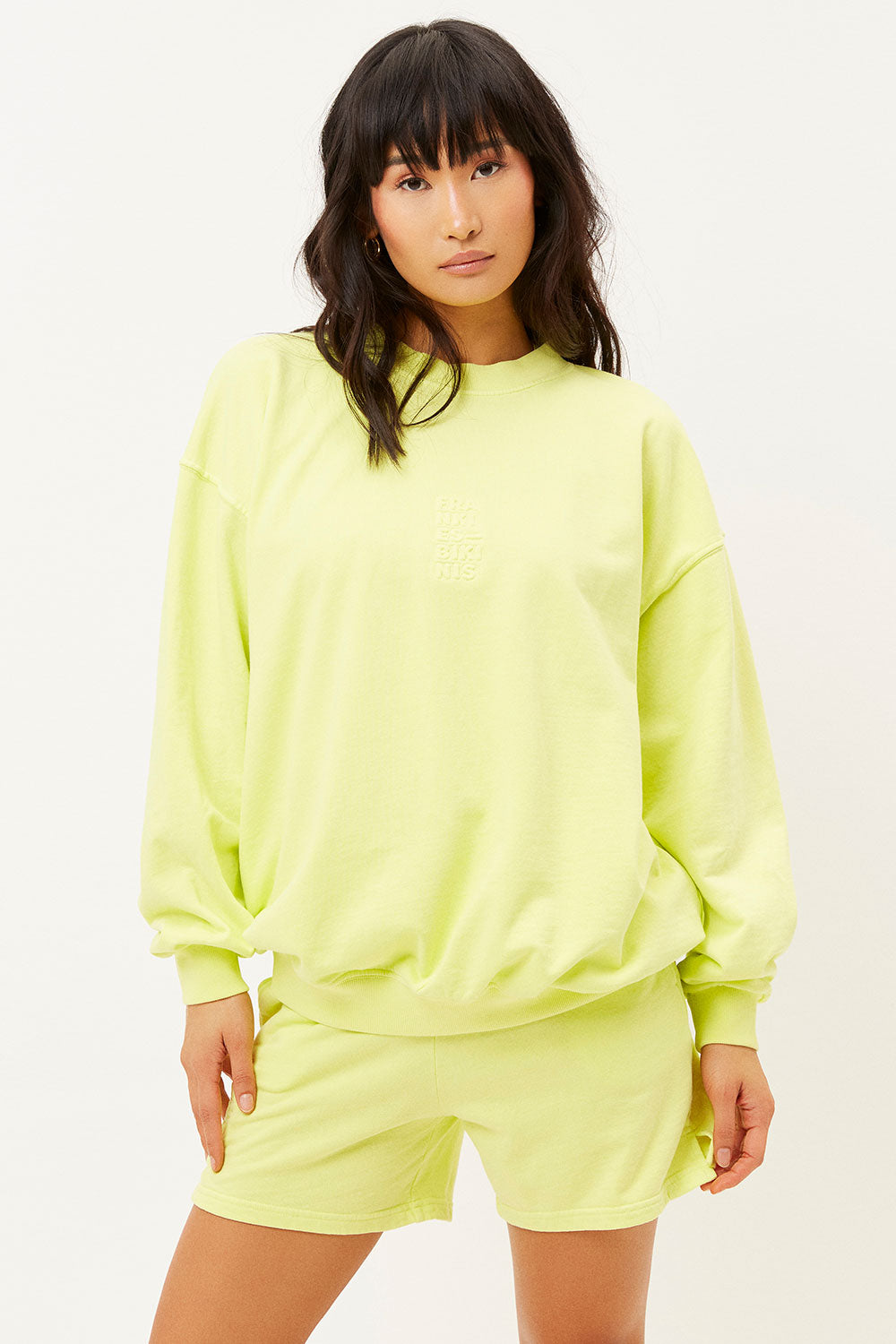 Bennie Oversized Crewneck Sweatshirt - Lemonade