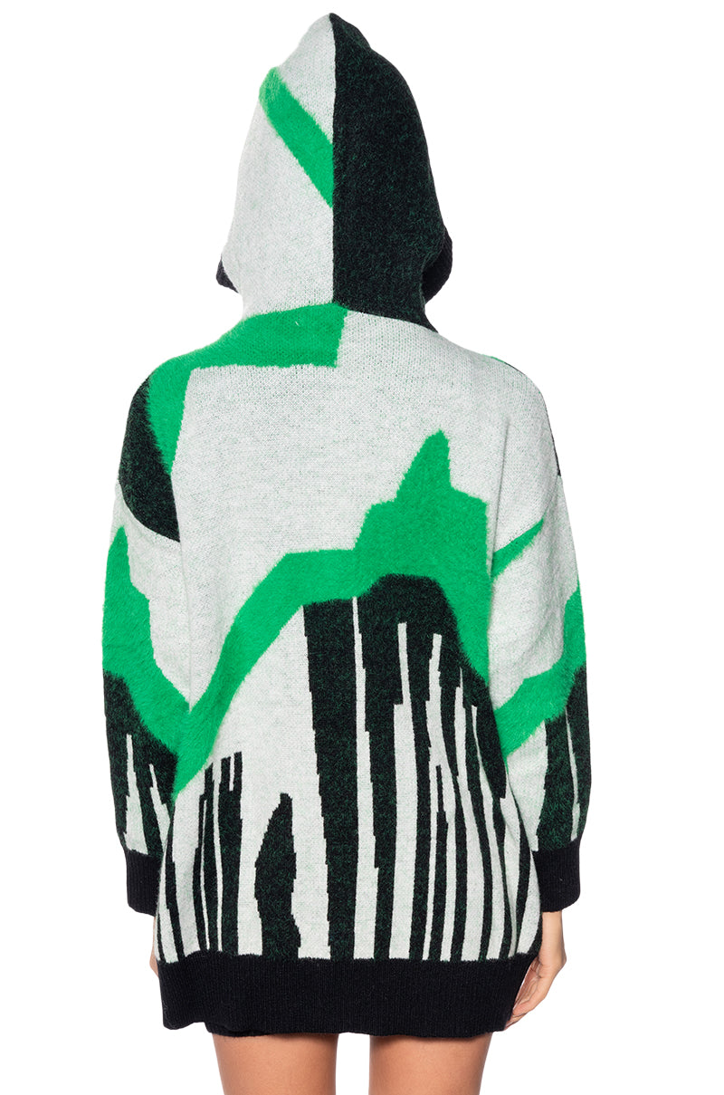 ABSTRACT OVERSIZED CARDIGAN